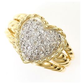 Autre Marque Ehering aus PT900 Platin und 18K Gelbgold mit Diamanten