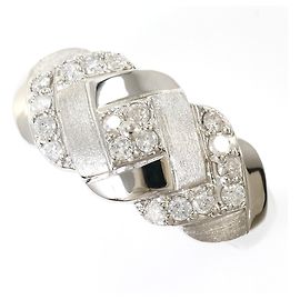 Autre Marque Platin-Bandring mit Diamant