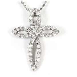 Autre Marque Halskette aus 18K Weißgold mit Diamant