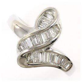 Autre Marque Platin-Bandring mit Diamant