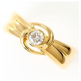 Autre Marque Ringband aus 18K Gelbgold mit Diamant