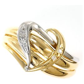 Autre Marque Ehering aus 18K Gelbgold und Platin mit Diamant
