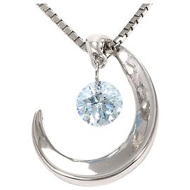 Autre Marque Collana in oro bianco 18K con diamante blu trattato