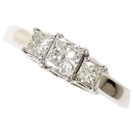 Autre Marque Ehering aus 14K Weißgold mit Diamanten
