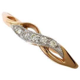 Autre Marque Ehering aus 14K Weiß- und Roségold mit Diamant
