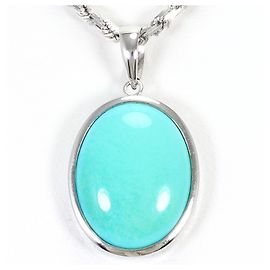 Autre Marque Collana in oro bianco 18K e turchese