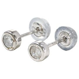 Autre Marque Orecchini a lobo eleganti in oro bianco 18K e diamanti