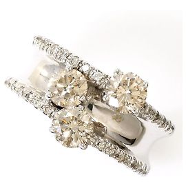 Autre Marque Bandring aus 18K Weißgold mit braunen Diamanten