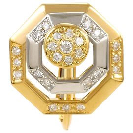 Autre Marque Stecker-Ohrringe aus PT900 Platin und 18K Gelbgold