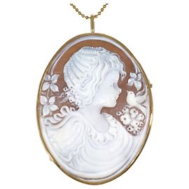 Autre Marque Halskette aus 18K Gelbgold mit Muschel-Cameo