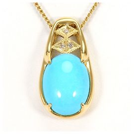 Autre Marque Collana in oro giallo 18K con turchese e diamante
