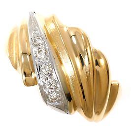 Autre Marque Ehering aus PT900 Platin und 18K Gelbgold mit Diamanten