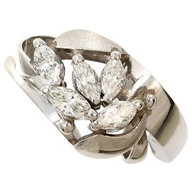 Autre Marque Platin-Ehering mit Diamant