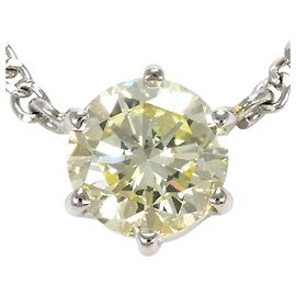 Autre Marque Platin-Halskette PT850 mit gelbem Diamanten