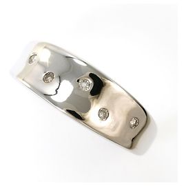 Autre Marque Ehering aus 18K Weißgold mit Diamant