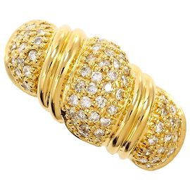 Autre Marque Anello a fascia in oro giallo 18K con diamante