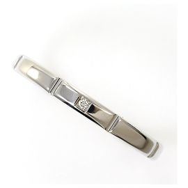 Autre Marque Anello fede elegante in oro bianco 18K con diamanti