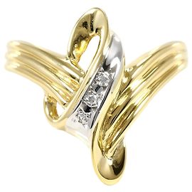 Autre Marque Diamant-Bandring aus Platin und Gelbgold