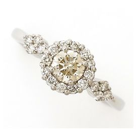 Autre Marque PT900 Platin-Bandring mit braunen Diamanten