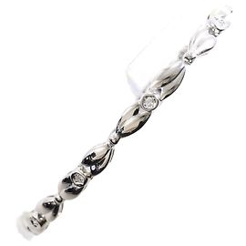 Autre Marque Bracciale con charm in oro bianco 18K e diamanti