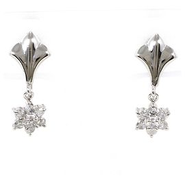Autre Marque Pendientes de clip de platino PT900 con diamantes