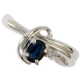 Autre Marque Platinring PT850 mit Saphir und Diamant