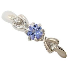 Autre Marque Platin-Bandring mit Diamant und Tanzanit