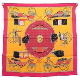Hermès NUEVO PAÑUELO HERMES LES VOITURES A TRANSFORMATION CARRE 70 SEDA