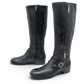 ZAPATOS BOTAS CHRISTIAN DIOR RIDING PIEL CANNAGE NEGRO 41