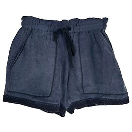 Pantalones cortos con cordón Ulla Johnson en lino azul marino