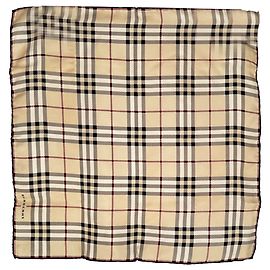 Burberry Nova Check quadratisches Tuch aus beiger Seide