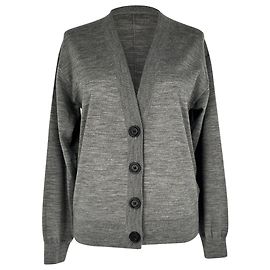 Cardigan Burberry Vintage Check con coderas en lana merino gris