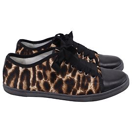 Zapatillas bajas Lanvin con estampado de leopardo en pony hair marrón