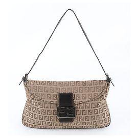 Fendi Zucchino Mamma Bucket Schultertasche mit FF-Hardware