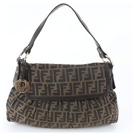 Borsa a tracolla Fendi Zucca in pelle e canvas