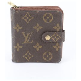 Carteira bi-fold compacta com fecho Louis Vuitton Monogram