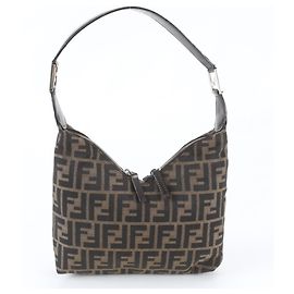 Bolso de hombro Fendi Zucca de cuero y lona