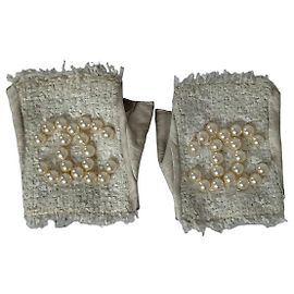 Chanel Tweed and Pearl Fingerless Gloves