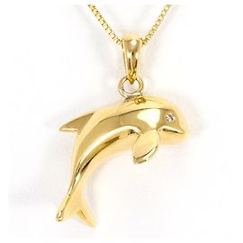 Autre Marque Collana in oro giallo 18K con diamante