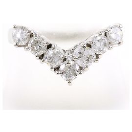 Autre Marque Platin-Bandring mit Diamant