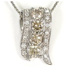 Autre Marque Elegante collana in oro bianco 18K con diamanti brown