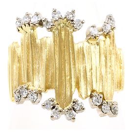 Autre Marque Goldbandring aus 18K Gold mit Diamant