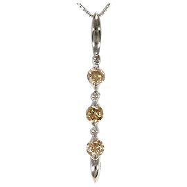 Autre Marque Collana in oro bianco 18K con diamante brown