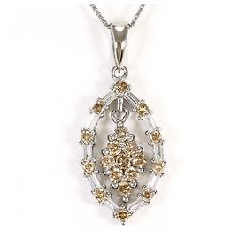 Autre Marque Collana in oro bianco 18K con diamanti brown