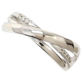 Autre Marque Ringband aus 10K Weißgold mit Diamant