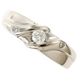 Autre Marque Platin-Bandring mit Diamant