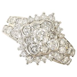 Autre Marque Platinband-Ring PT850 mit Diamant