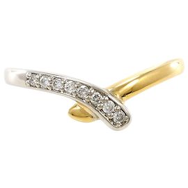 Autre Marque Ehering aus PT950 Platin und 18K Gelbgold mit Diamanten