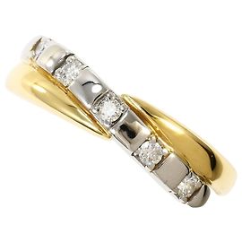 Autre Marque Ehering aus Platin und Gelbgold mit Diamant