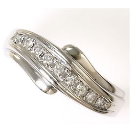 Autre Marque Platin-Ehering mit Diamant